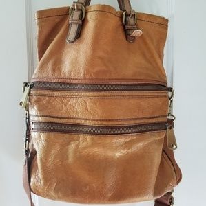 FOSSIL Explorer cross-body fold over leather bag
